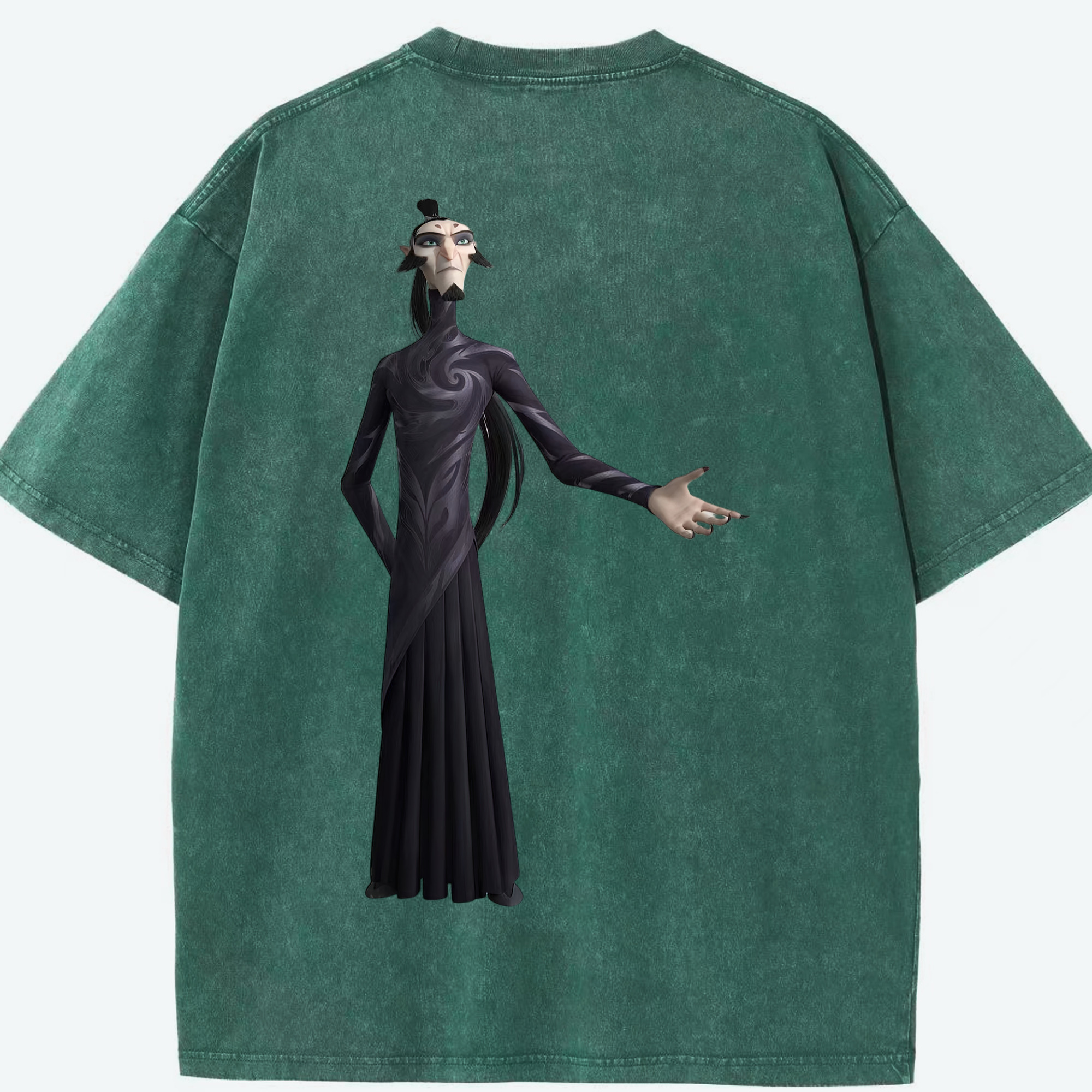 （画像用） Ne Zha 2 ナタ 魔童の大暴れ 綿100% ヴィンテージ風 半袖Tシャツ（背面プリント）